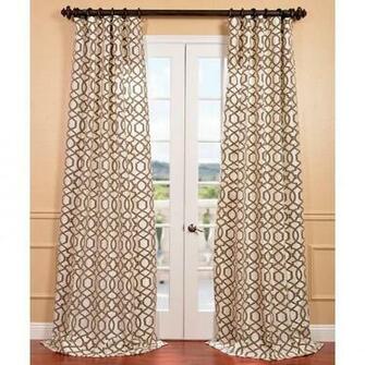 Filigree Pearl Flocked Faux Silk Curtain Panel Overstock