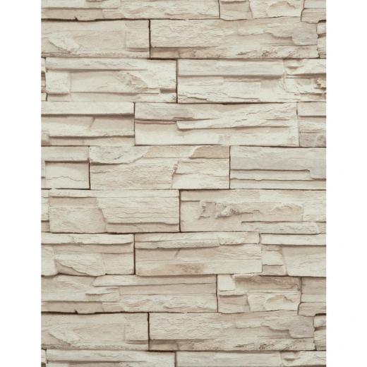 Modern Rustic Travertine Wallpaper Vanilla White
