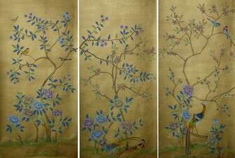 Griffin Wong Elegance In Silk Hand Painted Wallpaper Design
