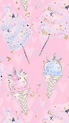 Ice Cream And Cotton Candy Cute Wallpaper Unicorn
