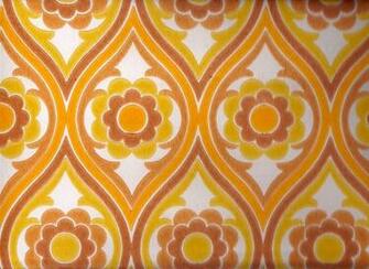 Wallpaper Vintage 1970s Brown Funky 70s