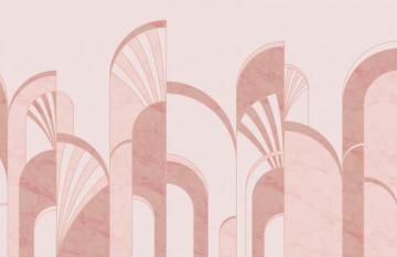 Pink Art Deco Arches Pattern Wallpaper Mural Hovia In