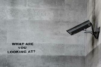 Famous Banksy Cctv Graffiti Custom Wallpaper