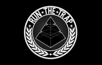 Wallpaper Minimalism White Pyramid Black Logo