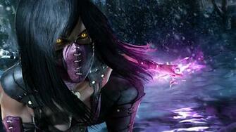 Wallpaper Mortal Kombat Brunette Girl Mileena The Pretty