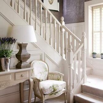 Pale Woodwork Balances A Damask Wallpaper The Traditional Timber