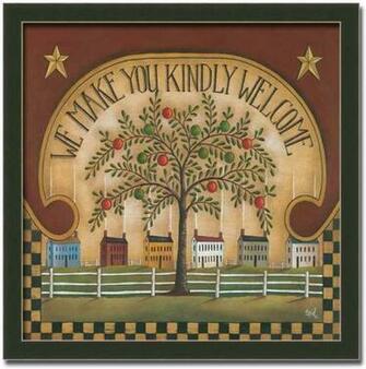 Shaker Welcome Sign Folk Primitive By David Harden Framed Art Print