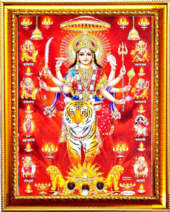 Amazon Suninow God Nav Durga Maa Photo Frame Religious Framed