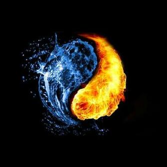 Abstract Yin Yang Wallpaper With Water And Fire Jpg