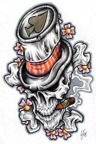 Top Hat Skull By Crazygrafix