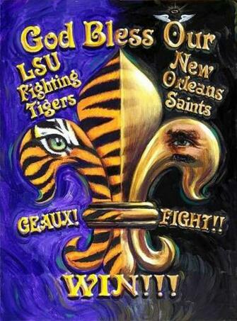 Saints Lsu Tigers Fleur De Lis Louisiana