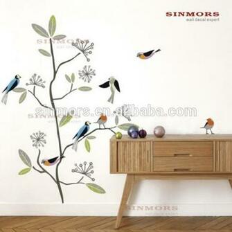 Made In China Birds Tree Decorative Wallpaper Dry For Decoration