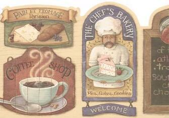 Antique Kitchen Coffee Shop Plus Country Wallpaper Border Wall