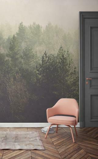 Knoll Chair In Pink Forest Wallpaper Decor Bedroom Design