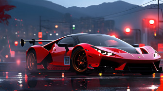 Red Ferrari Supercar Desktop Wallpaper 4k