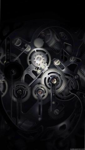 Chrome Gears Wallpaper iPhone Video Clock