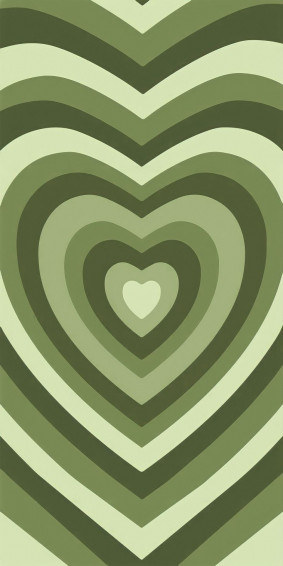 Green Hearts Aesthetic Wallpaper