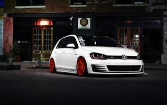 Wallpaper Volkswagen Golf Gti White Front