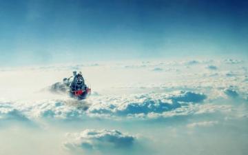Vehicles Trains Engines Locomotive Steam Railroad Tracks Clouds
