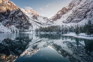 Mountains Reflection Snow Nature HD 4k 5k 8k Mocah
