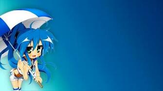 Blue Hair Izumi Konata Long Lucky Star Panties Shorts
