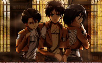 Levi Ackerman Eren Yeager Mikasa Anime Attack On Titan HD Wallpaper