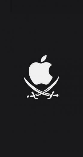 iPhone Wallpaper Apple Logo Pirate Parallax