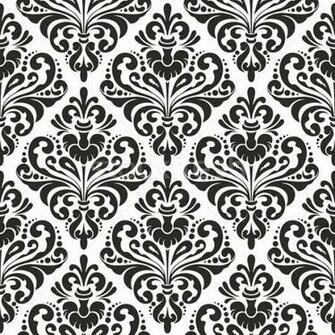 De Stock Black And White Seamless Damask Wallpaper Pattern
