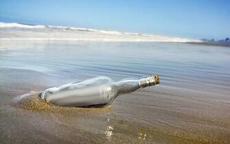 Bottle On Beach Widescreen Wallpaper Wallpaperlepi