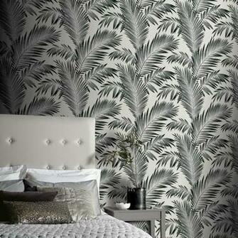 Diamond Tropical Palm Mono Wallpaper Diy Floral B M