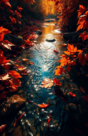 Autumn Stream Wallpaper
