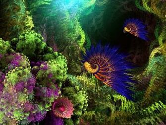 Fractal Blue Birds Computer Wallpaper Desktop Background