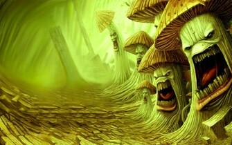 Angry Mushrooms Art HD Wallpaper