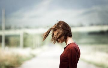 Wallpaper Girl The Wind Profile Short Hair Image For Desktop