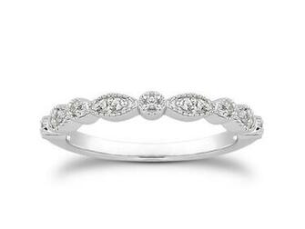 Pave Diamond Milgrain Wedding Ring Band Theweddingplans Net