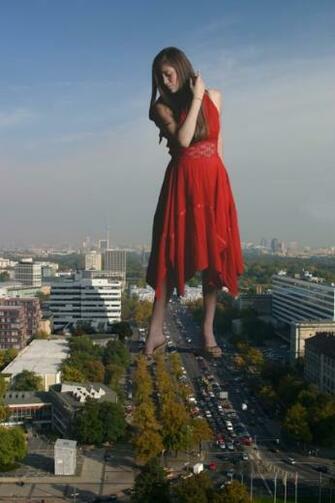 Giant Woman Photomanipulations Wallpaper Art HD