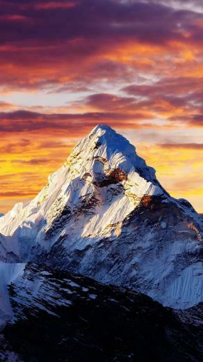 Alps Snow Mountain Sunset Clouds iPhone Wallpaper Landscape