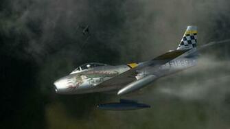 Wallpaper North American F Sabre Jet Fighter Plane