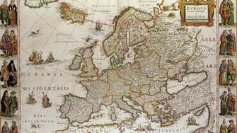 Antique Brown Europe Firefox Persona Map Ocean Ships Vintage