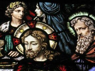 Stained Glass Jesus Catholic iPhone Wallpaper