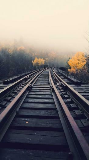 Train Tracks In Fog iPhone Wallpaper Ipod HD