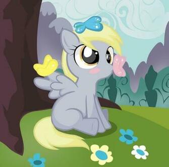 My Little Pony Derpy Hooves Butterflies Wallpaper