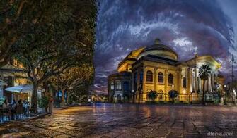 Photos Italy Teatro Massimo Palermo HDr Street Night Time