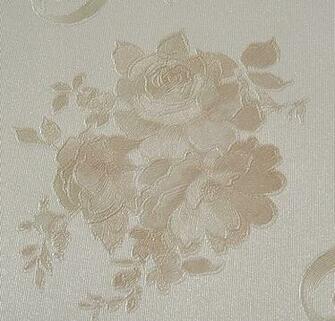Classical Cream French Flocking Damask Embossed Wallpaper Wall Paper