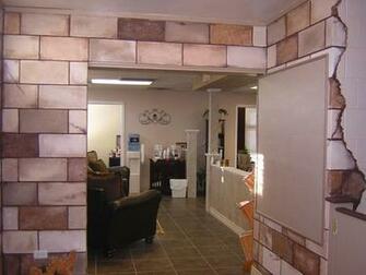 Cinder Block Walls Before Painted In A Solid Cream