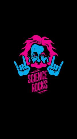 Albert Einstein Science Rocks Minimal iPhone Wallpaper