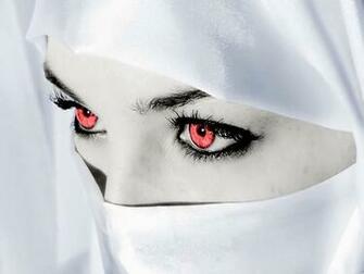 High Quality Red Eyes Veiled Woman Wallpaper Num
