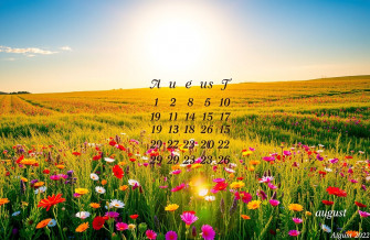 August Calendar Wallpaper