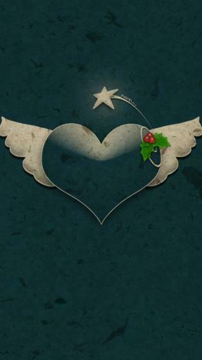 Dark Love Heart With Wings Wallpaper iPhone