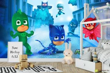 Children S Wallpaper Wall Murals Pj Masks Catboy Owlette Gekko